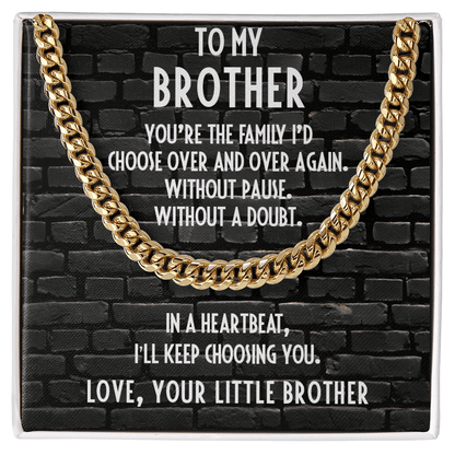 Brother Gift from Little Brother Cuban Link Chain Necklace - Mallard Moon Gift Shop