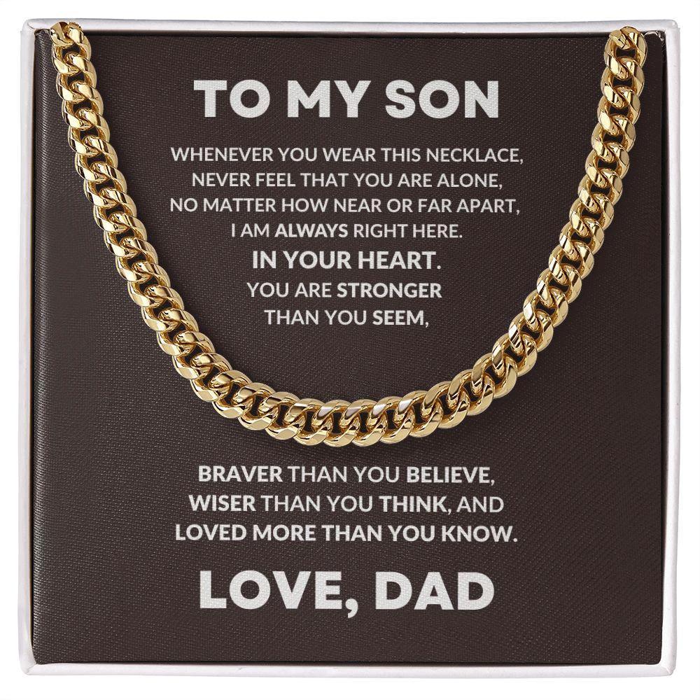 Gift For Son From Dad Cuban Chain Link Necklace