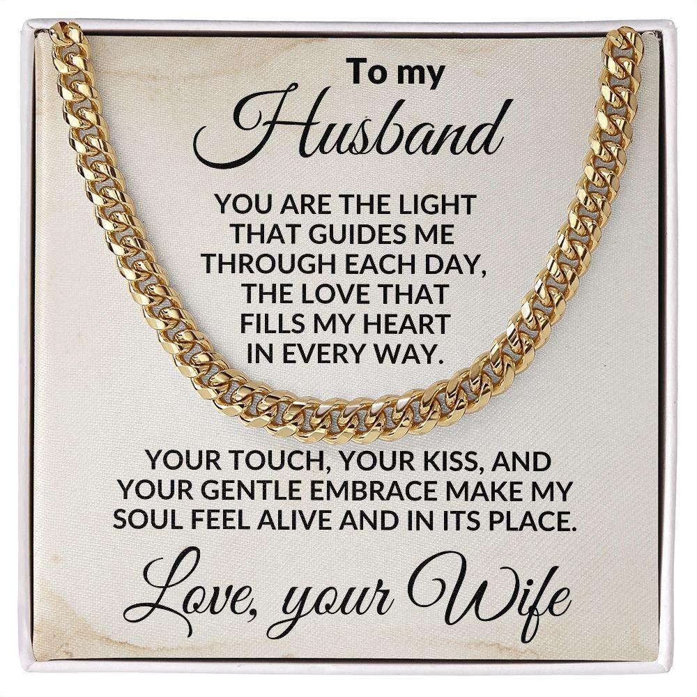 To My Husband - The Love That Fills My Heart - Cuban Link Necklace