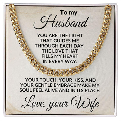To My Husband - The Love That Fills My Heart - Cuban Link Necklace - Mallard Moon Gift Shop