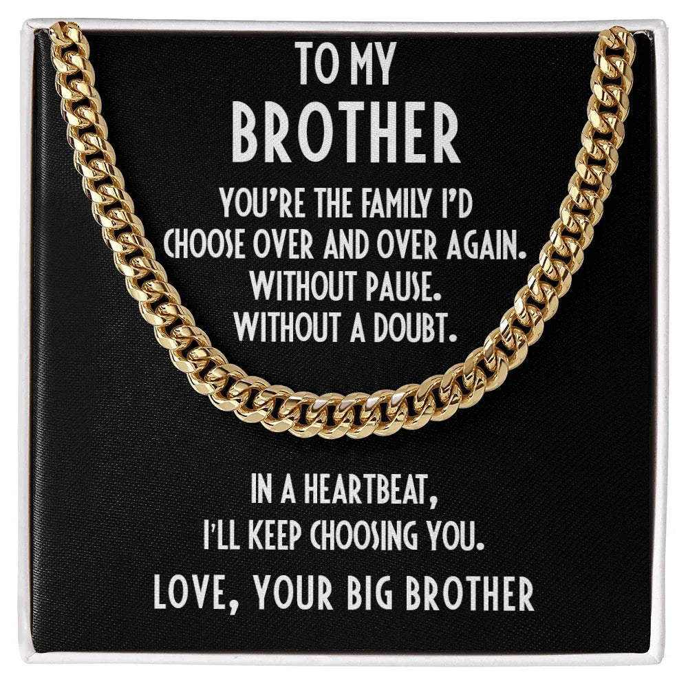Brother Gift from Big Brother Cuban Link Chain Necklace