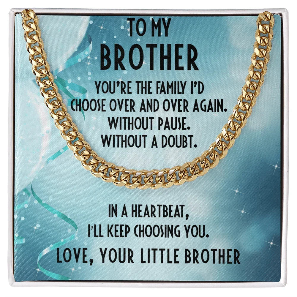 Brother Gift from Little Brother Cuban Link Chain Necklace