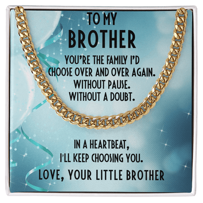 Brother Gift from Little Brother Cuban Link Chain Necklace - Mallard Moon Gift Shop