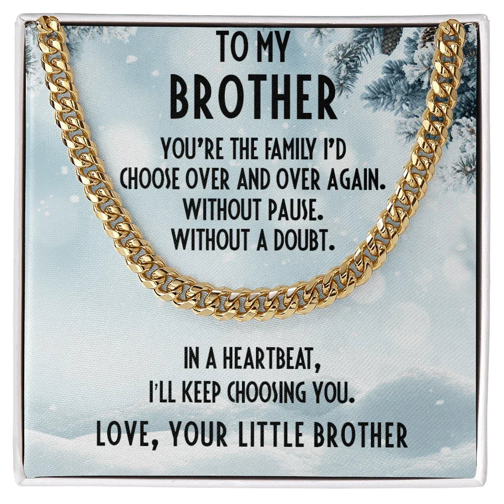 Brother Gift from Little Brother Cuban Link Chain Necklace