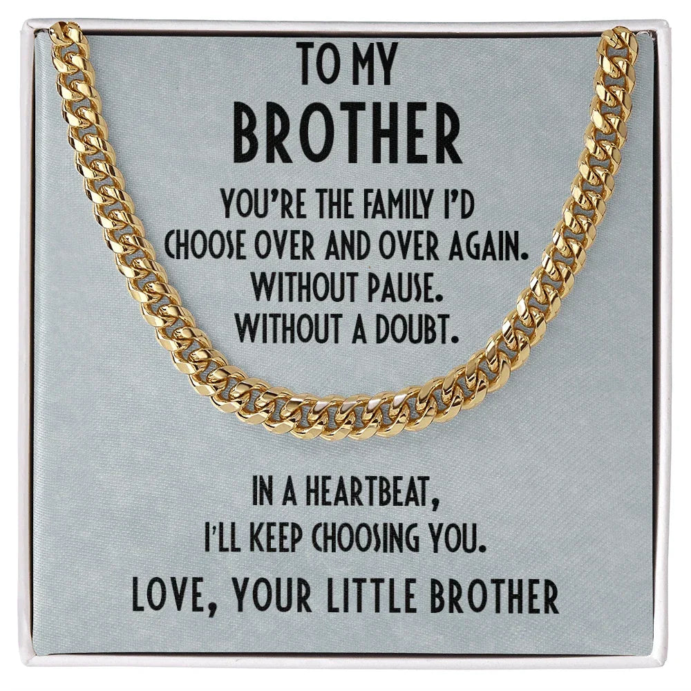 Gift for Brother Adjustable Cuban Link Chain Necklace