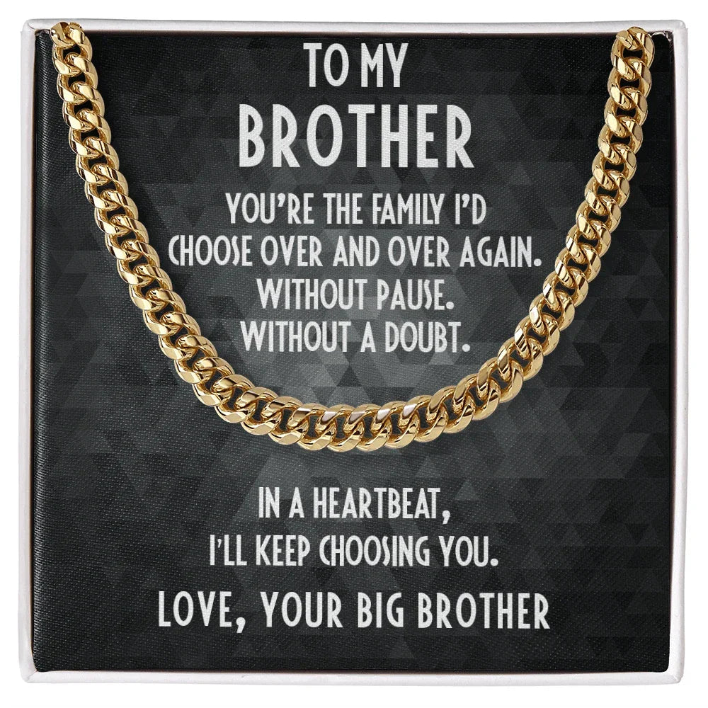 Gift for Little Brother Cuban Link Chain Necklace