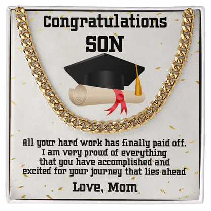 Son Graduation Gift Cuban Link Chain Necklace - Mallard Moon Gift Shop