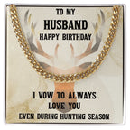 Hunter's Love Token: Funny & Personalized Cuban Necklace Birthday Gift from Wife