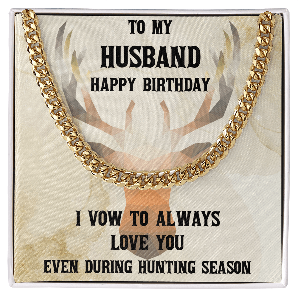 Hunter Husband Birthday Gift Cuban Link Chain Necklace - Mallard Moon Gift Shop