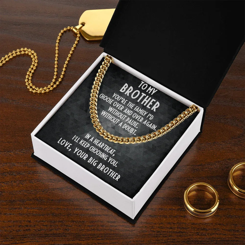 Gift for Little Brother Cuban Link Chain Necklace