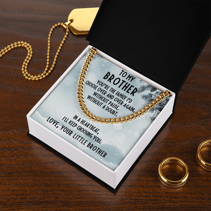Brother Gift from Little Brother Cuban Link Chain Necklace - Mallard Moon Gift Shop
