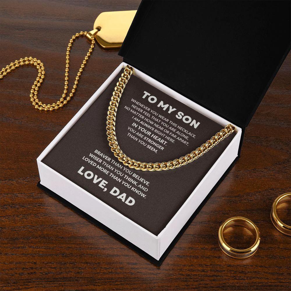 Gift For Son From Dad Cuban Chain Link Necklace