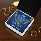 Gift for Son - Always In My Heart - Love Dad - Cuban Chain Link Necklace