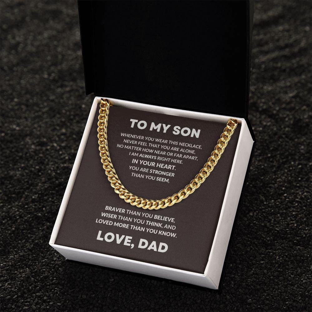 Gift For Son From Dad Cuban Chain Link Necklace