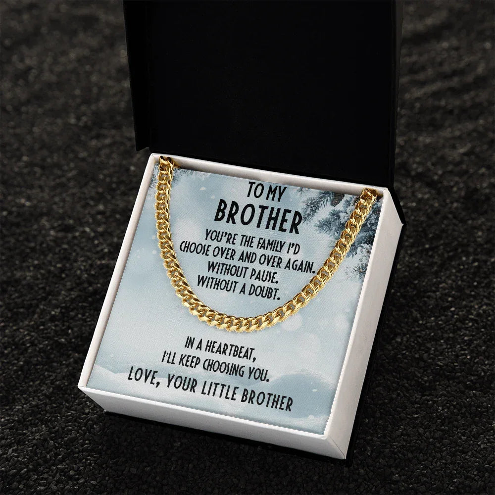 Brother Gift from Little Brother Cuban Link Chain Necklace