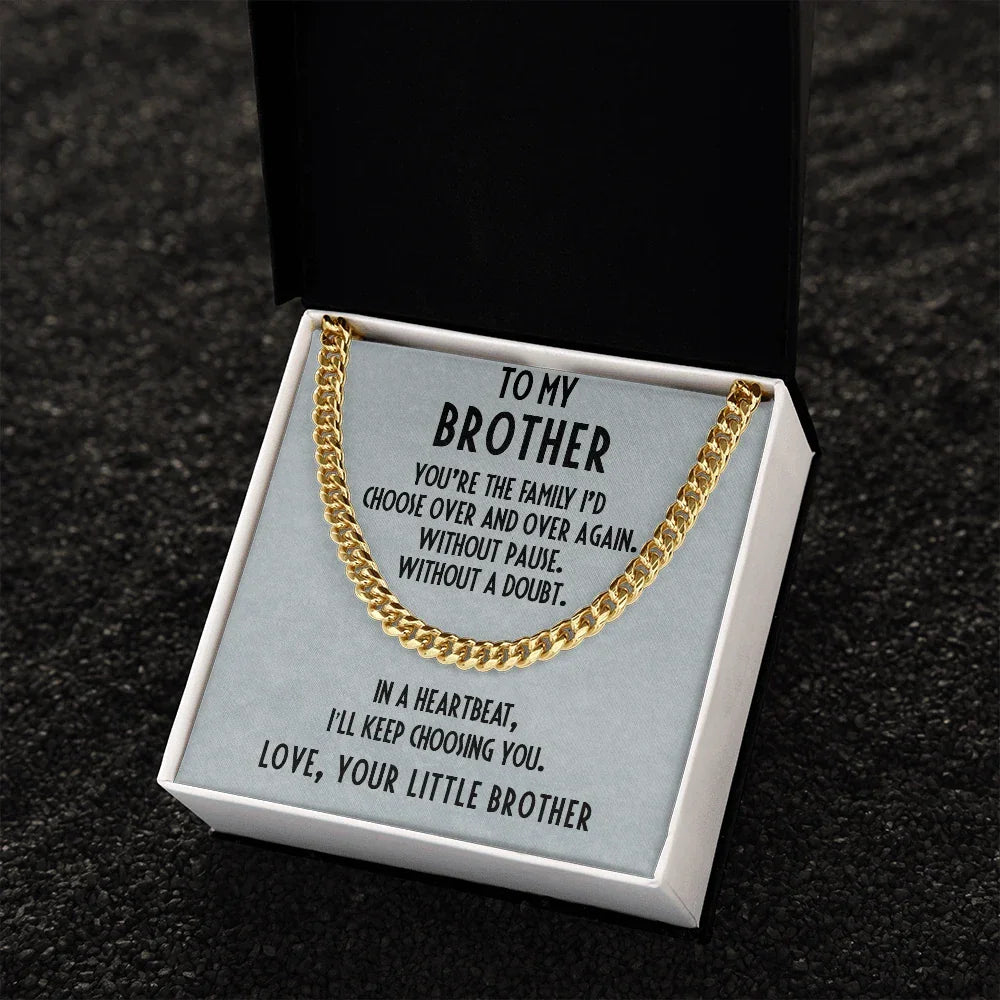 Gift for Brother Adjustable Cuban Link Chain Necklace