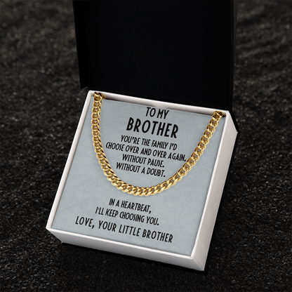Gift for Brother Adjustable Cuban Link Chain Necklace - Mallard Moon Gift Shop