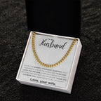 To My Wonderful Husband I Am Lucky Cuban Link Chain Necklace