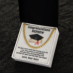 Nephew Graduation 2024 Congratulations Love Aunt Cuban Chain Link Necklace