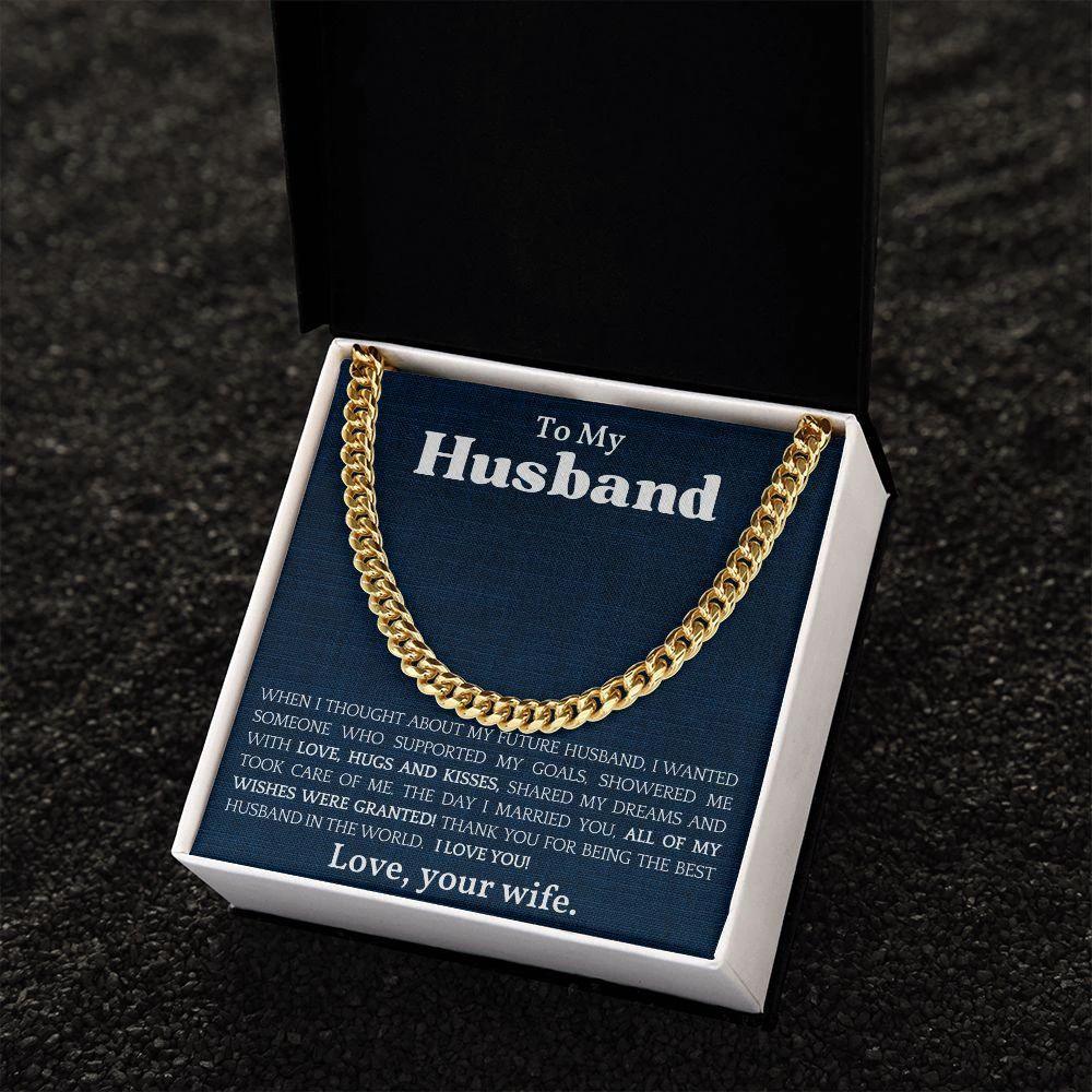 To The Best Husband In The World Cuban Link Chain Necklace