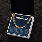 To The Best Husband In The World Cuban Link Chain Necklace