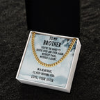 Gift for Brother from Sister Cuban Link Chain Necklace