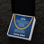 Gift for Son - Always In My Heart - Love Dad - Cuban Chain Link Necklace