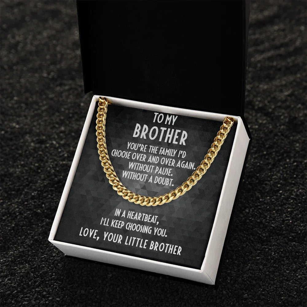 Gift for Brother Adjustable Cuban Link Chain Necklace