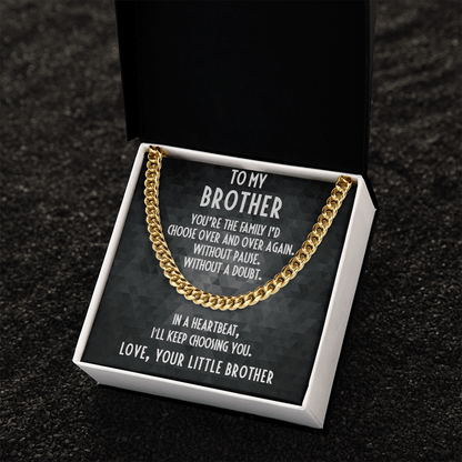 Gift for Brother Adjustable Cuban Link Chain Necklace - Mallard Moon Gift Shop