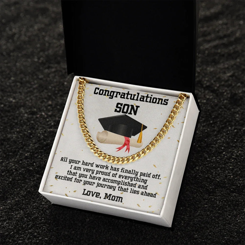 Son Graduation Gift Cuban Link Chain Necklace