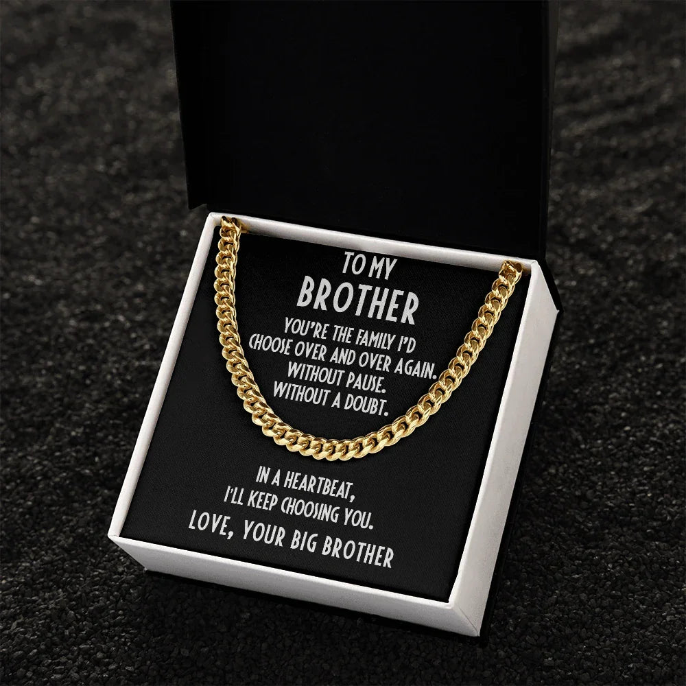 Brother Gift from Big Brother Cuban Link Chain Necklace