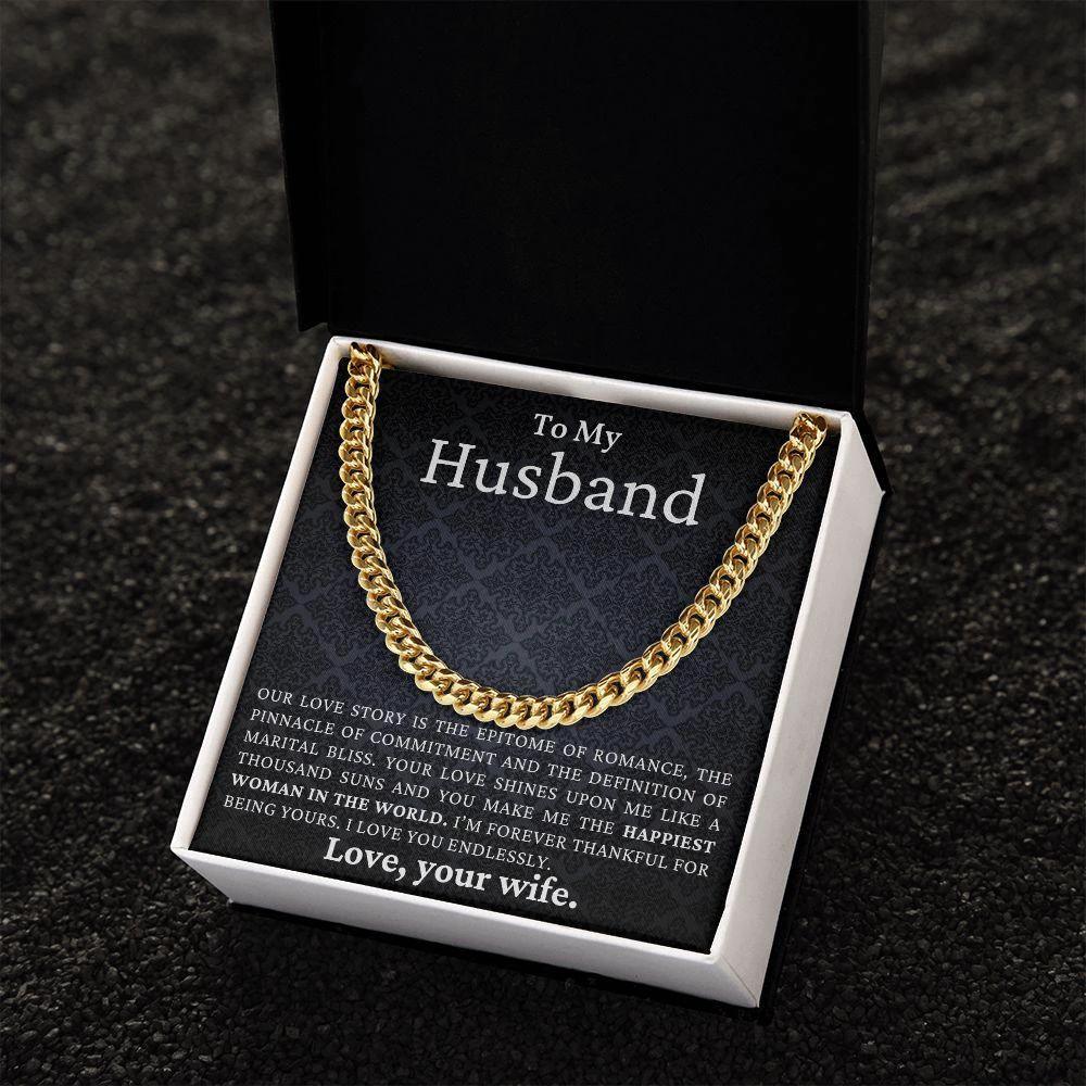 To My Husband - Love You Endlessly - Cuban Link Chain Necklace