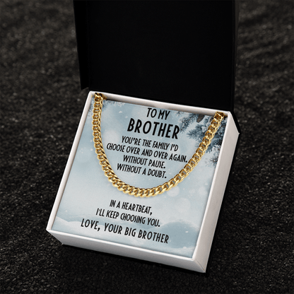 Brother Gift from Big Brother Cuban Link Chain Necklace - Mallard Moon Gift Shop