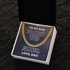 To My Son From Dad Cuban Chain Link Necklace