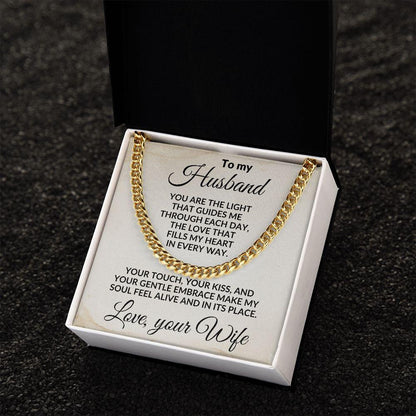 To My Husband - The Love That Fills My Heart - Cuban Link Necklace - Mallard Moon Gift Shop