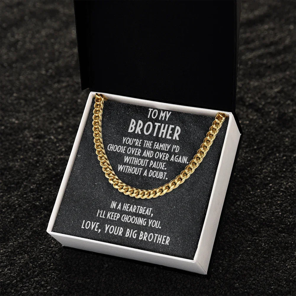 Gift for Brother Love Big Brother Cuban Link Chain Necklace