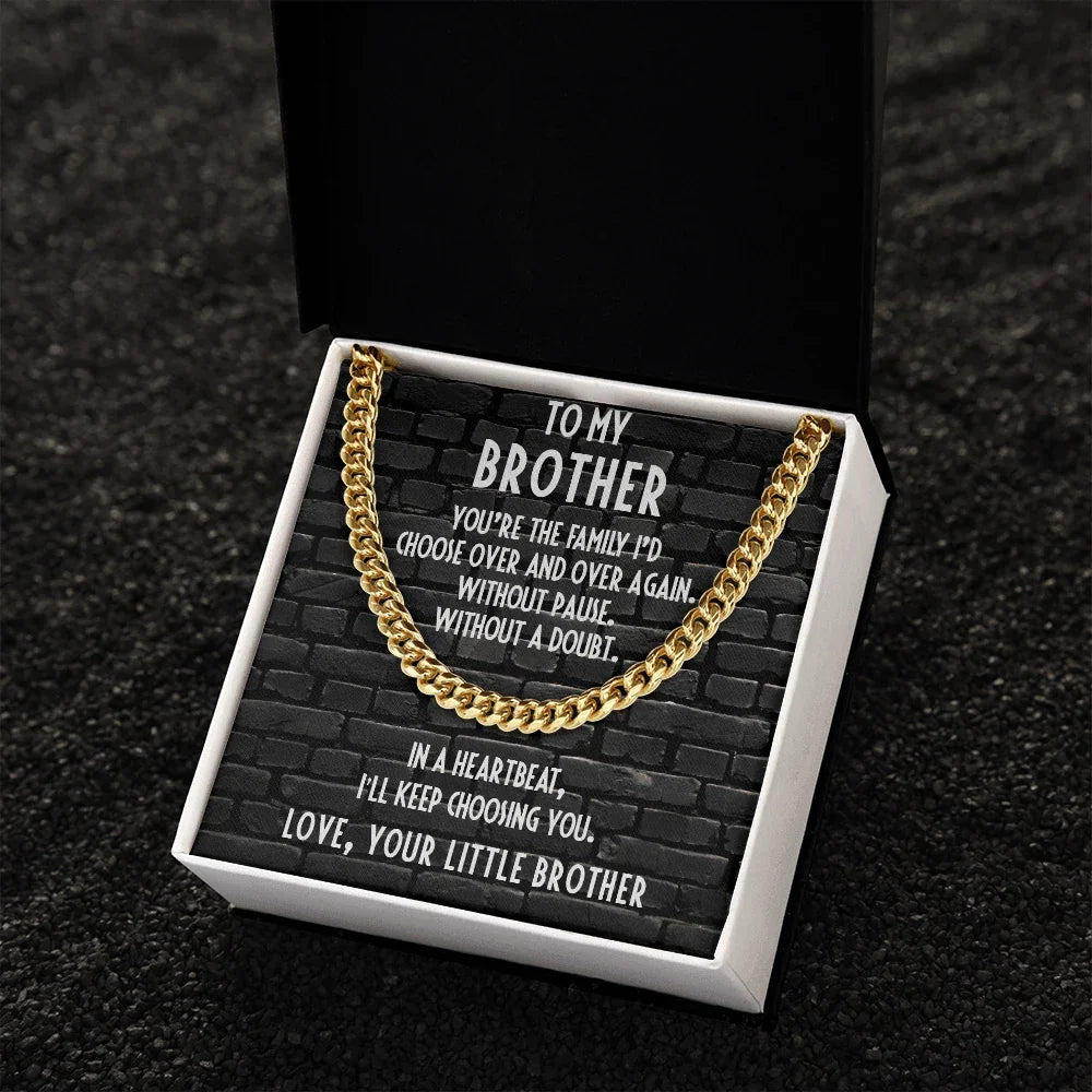 Brother Gift from Little Brother Cuban Link Chain Necklace
