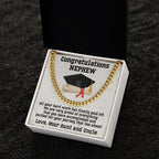 Nephew Graduation Congratulations Love Aunt and Uncle Cuban Chain Link Necklace
