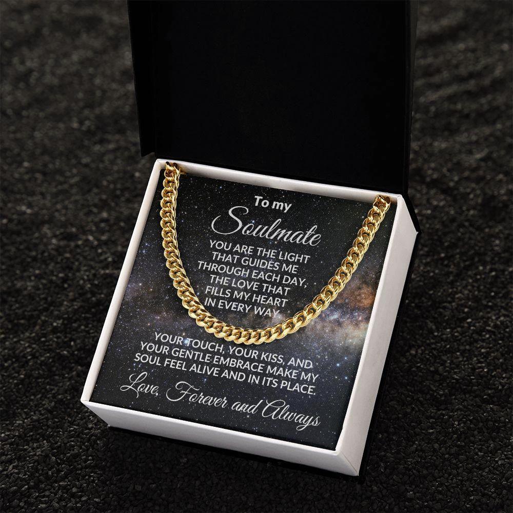 To My Soulmate - Chain Necklace with Romantic Message Card and Gift Box