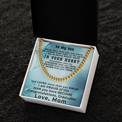 Son Graduation Gift Cuban Link Chain Necklace - Mallard Moon Gift Shop
