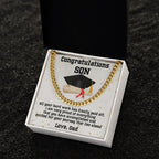 Son Graduation Gift from Dad Cuban Link Chain Necklace