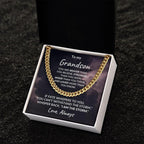 To My Grandson - I Am The Storm - Cuban Link Chain Necklace