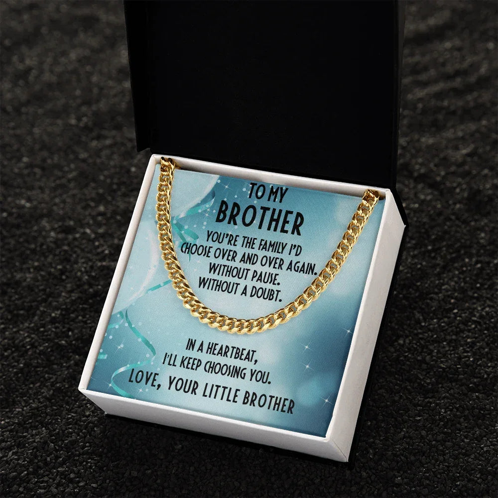 Brother Gift from Little Brother Cuban Link Chain Necklace