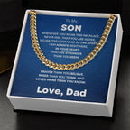 Gift for Son - Always In My Heart - Love Dad - Cuban Chain Link Necklace