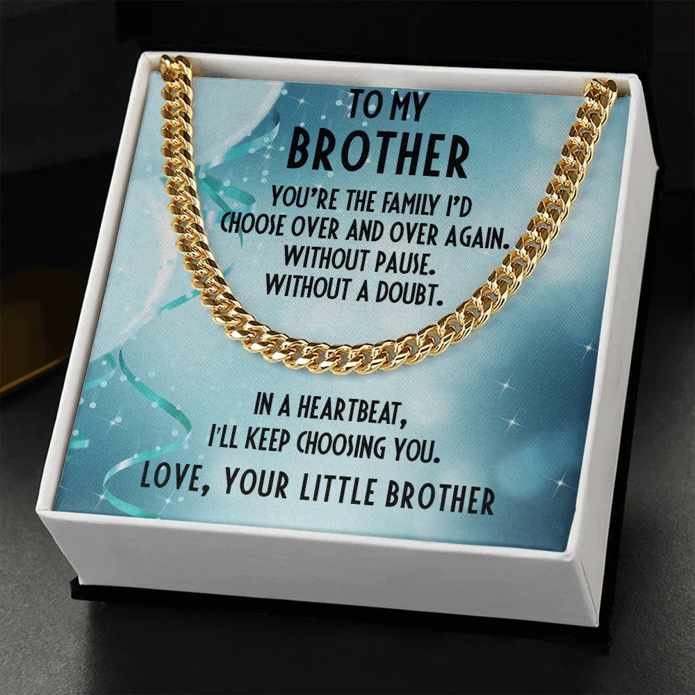 Brother Gift from Little Brother Cuban Link Chain Necklace