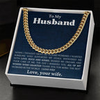 To The Best Husband In The World Cuban Link Chain Necklace