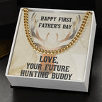 Gift From Future Hunting Buddy Cuban Link Chain Necklace Birthday Father's Day Christmas Holiday Gift for Hunter Dad