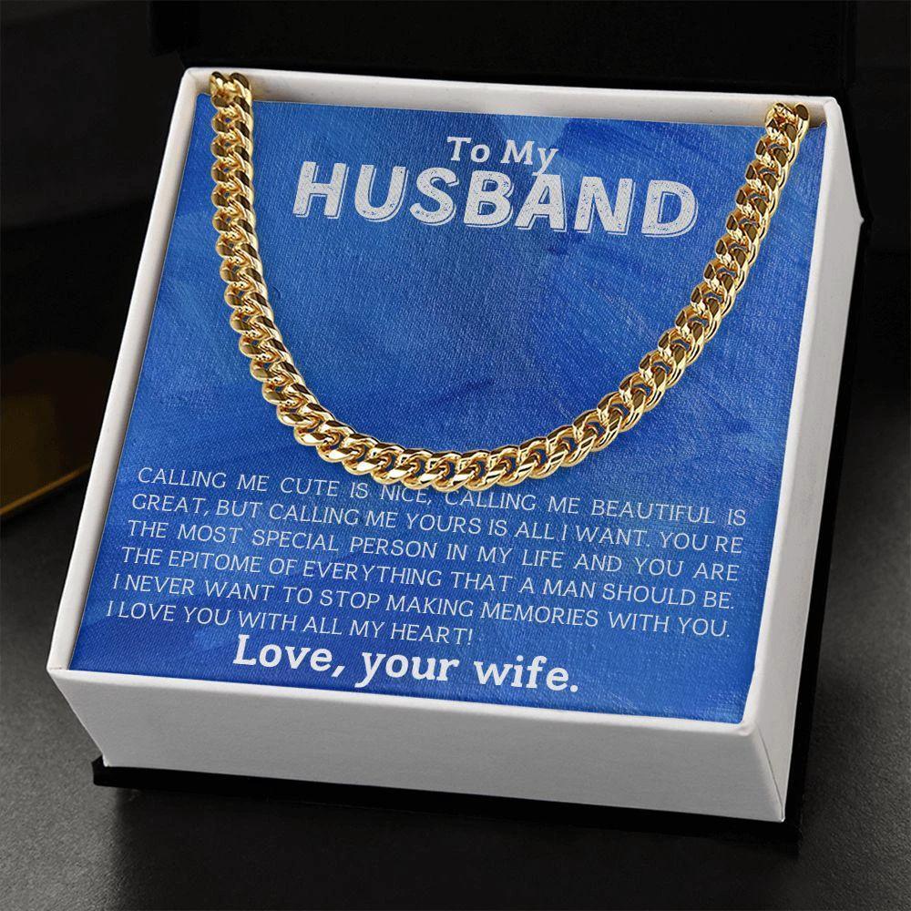 To My Husband - Making Memories - Cuban Link Chain Necklace