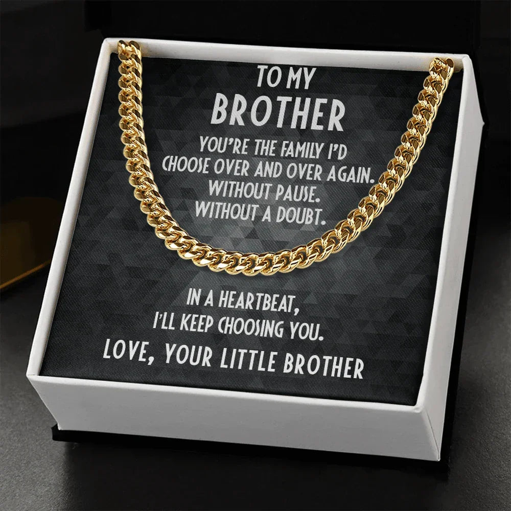 Gift for Brother Adjustable Cuban Link Chain Necklace