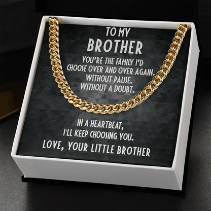 Gift for Brother Adjustable Cuban Link Chain Necklace - Mallard Moon Gift Shop